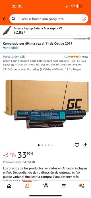 Bateria ordenador portatil