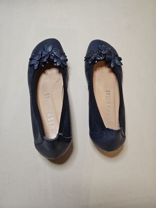 Zapatos Hispanitas sin tacón azul
