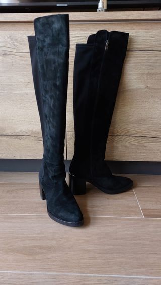 Botas altas Alpe talla 37 negras ante