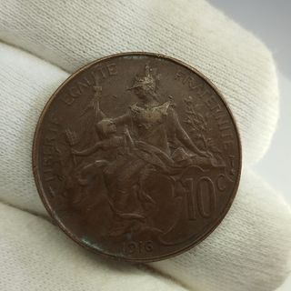 Francia 10 céntimos 1916 ceca Madrid