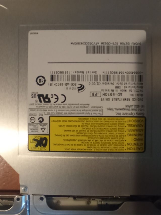 Lote lector grabador DVD apple macbook
