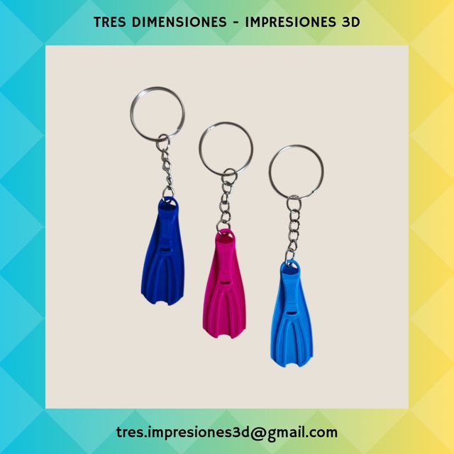 Llavero aleta natación