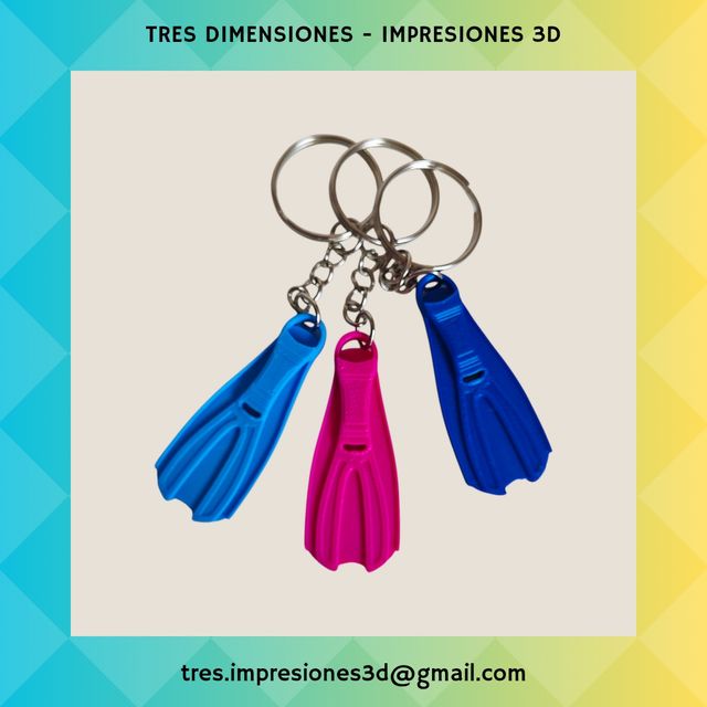 Llavero aleta natación