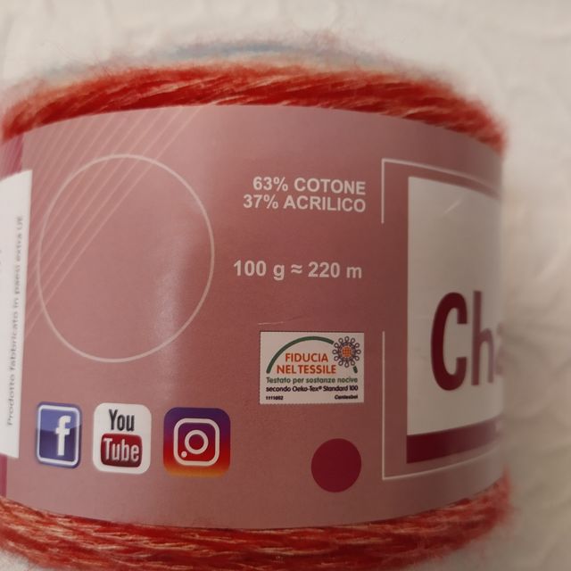 Gomitolo di cotone e acrilico, color gradient