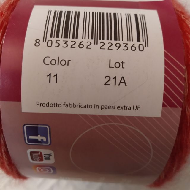 Gomitolo di cotone e acrilico, color gradient