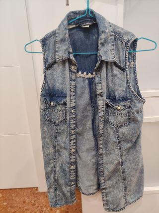 Chaleco-blusa vaquera