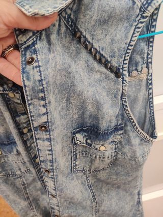 Chaleco-blusa vaquera