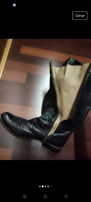 Botas altas negras piel talla 39