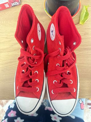 Converse rojas bota plataforma