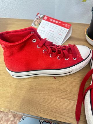 Converse rojas bota plataforma