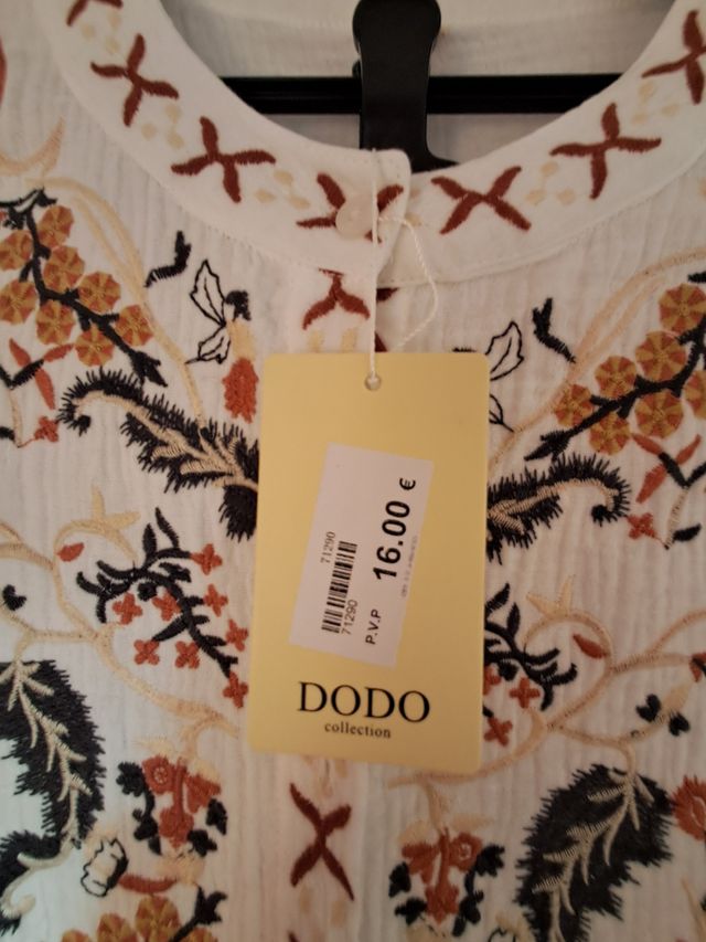 Camisa mujer algodón bordada