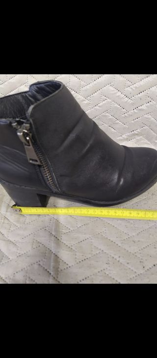 Botines mujer,botas negras de tacón gordo