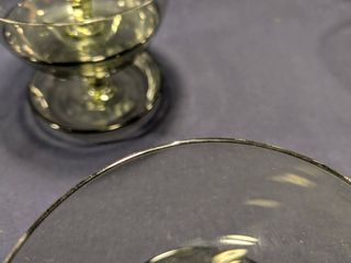 5x Coppe Gelato Vintage in Cristallo Verde Fumè