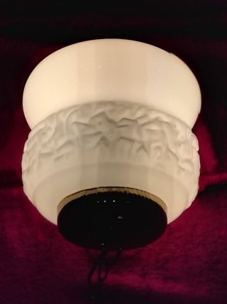 Lampara farol vintage opalina blanca