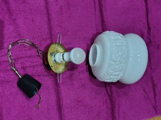 Lampara farol vintage opalina blanca