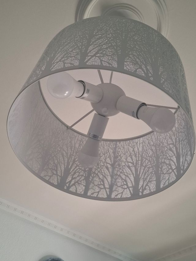 Lampada da soffitto bianca, 3 lampadine forestali