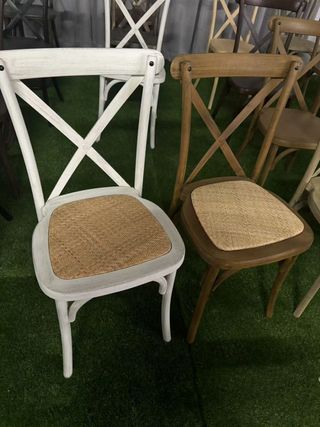 Silla crosback polipropileno efecto madera