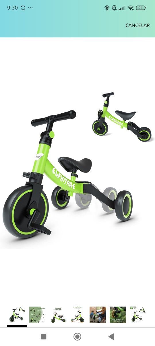 Bicicleta infantil sin pedales / triciclo