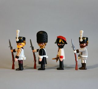 Playmobil 4 Soldados De Epoca
