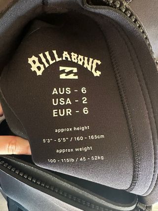 Neopreno Billabong 4/3mm
