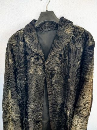 Abrigo Piel Astracán gris vintage