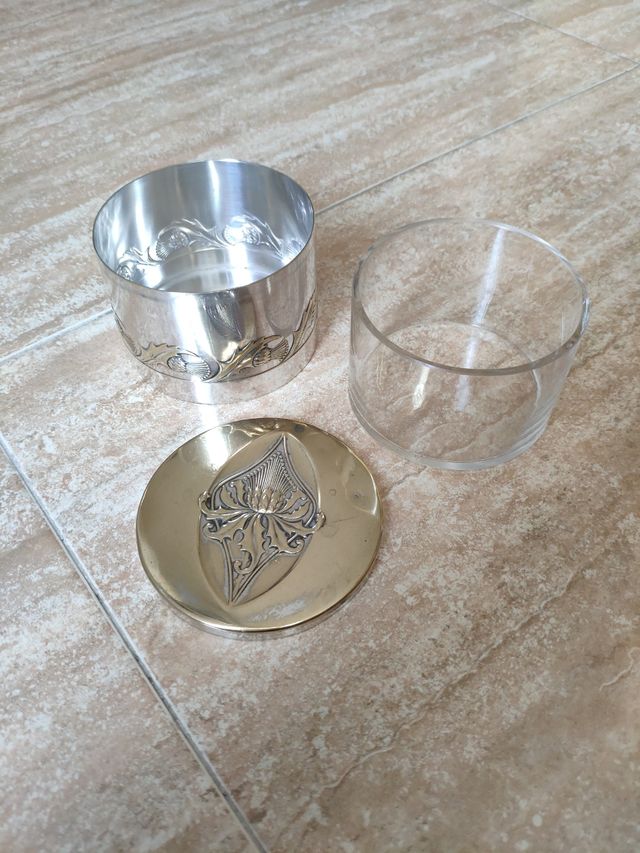 CAJA  JUEGO DE TOCADOR PLATEADO WMF Art Nouveau