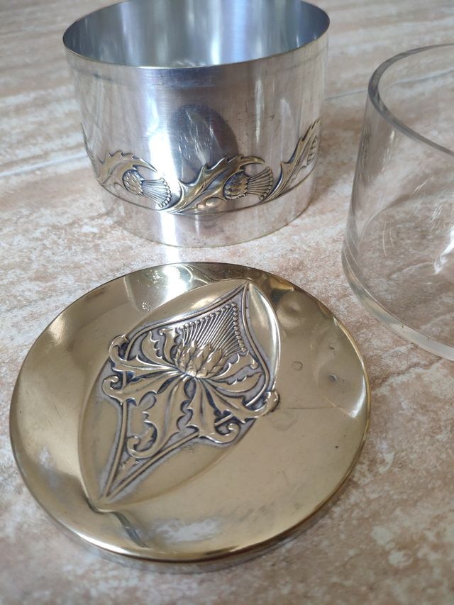 CAJA  JUEGO DE TOCADOR PLATEADO WMF Art Nouveau