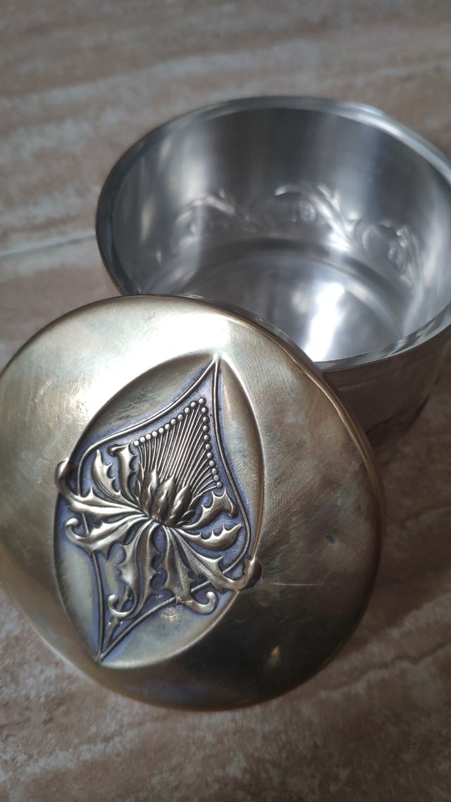 CAJA  JUEGO DE TOCADOR PLATEADO WMF Art Nouveau