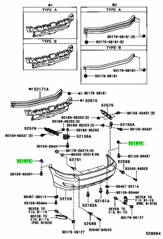 SOPORTE PARACHOQUES TRASERO TOYOTA - LEXUS