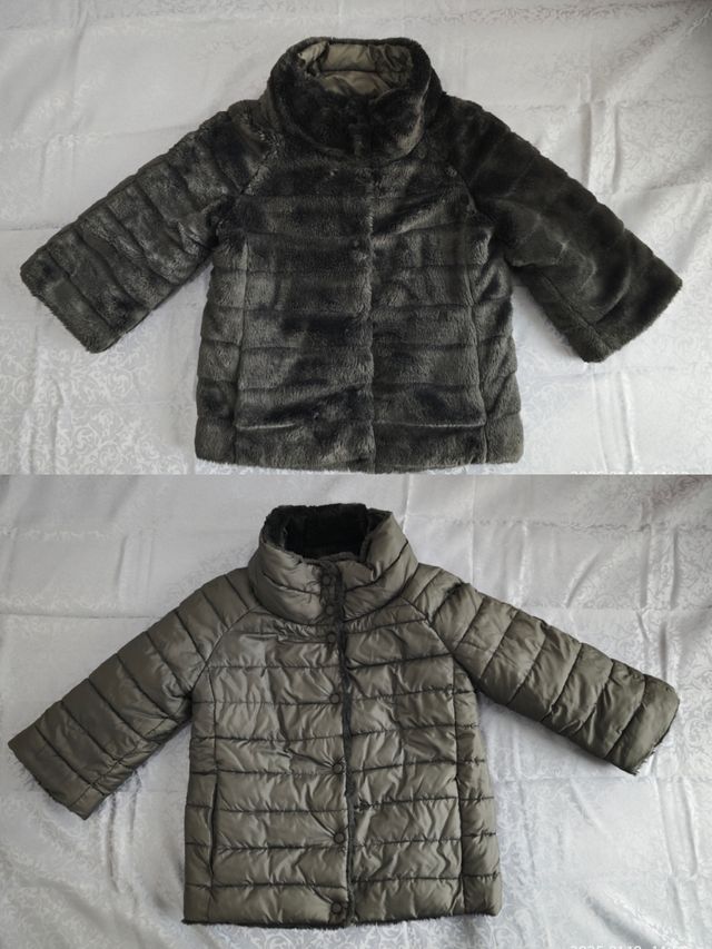 Eco Pelliccia/piumino corta doubleface maniche 3/4