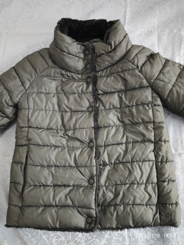 Eco Pelliccia/piumino corta doubleface maniche 3/4