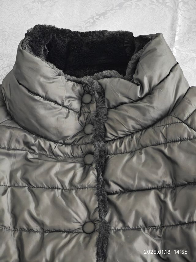 Eco Pelliccia/piumino corta doubleface maniche 3/4