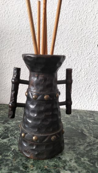 Cigarrera y cuenco vintage madera