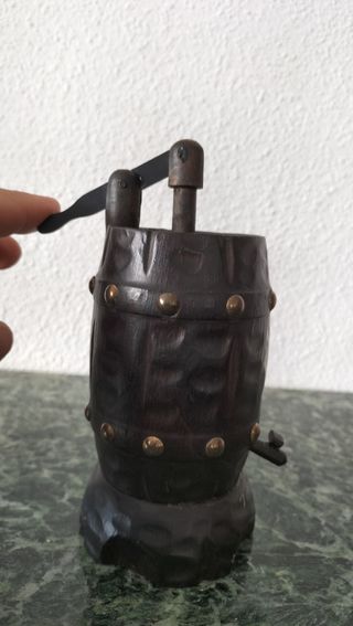 Cigarrera y cuenco vintage madera