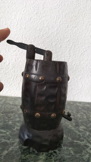 Cigarrera y cuenco vintage madera