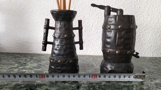 Cigarrera y cuenco vintage madera