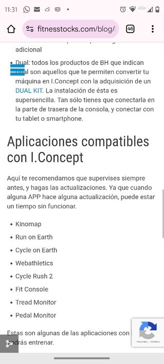 Bicicleta estática BH