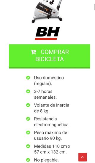 Bicicleta estática BH