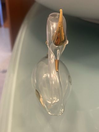 Cigno in vetro soffiato e oro 24k