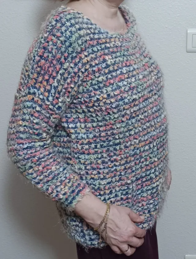 Jersey amoroso en lana anudad de colores