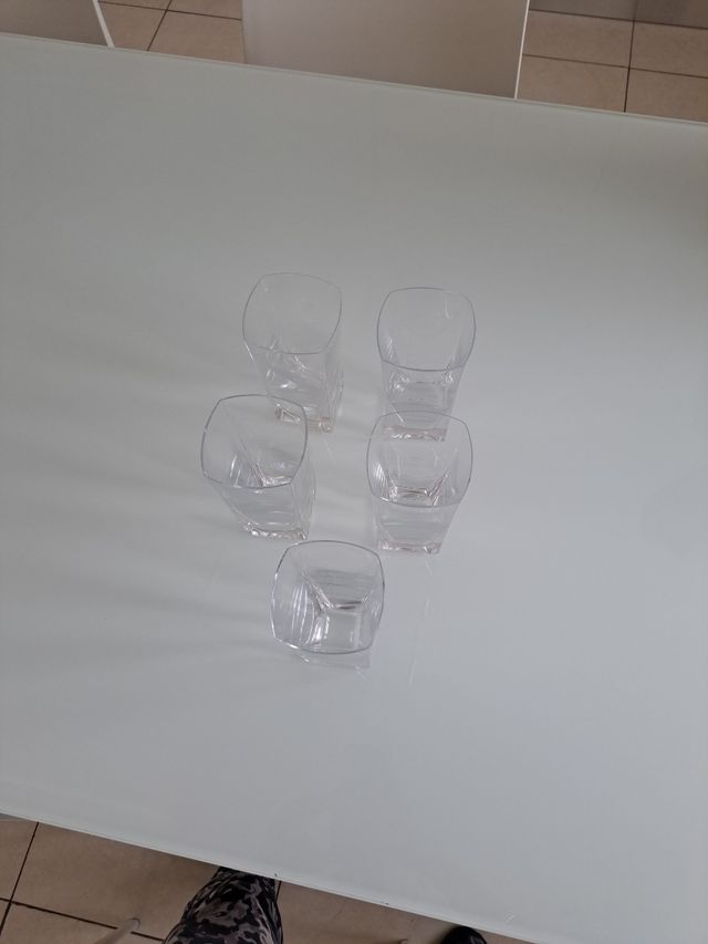 5 BICCHIERI FRANCESI IN CRISTALLO DA WISKY