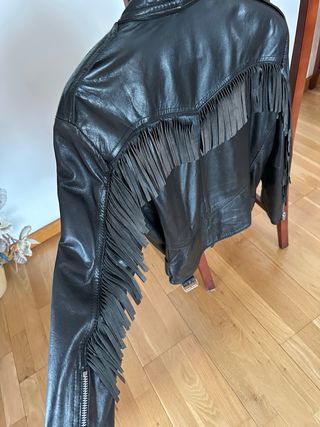 Chaqueta cruzada piel