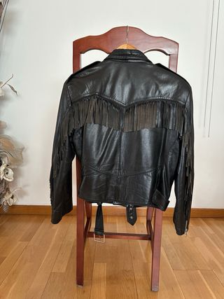Chaqueta cruzada piel