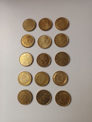 Lote de 15 monedas de 10 céntimos 