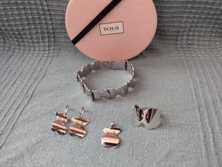 Conjunto Tous diamantes y acero 