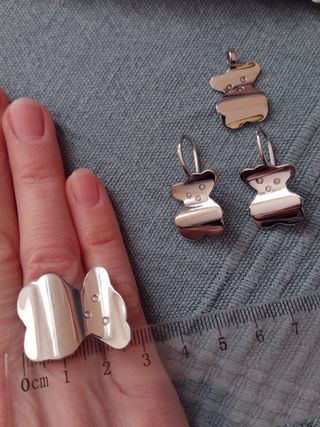 Conjunto Tous diamantes y acero 