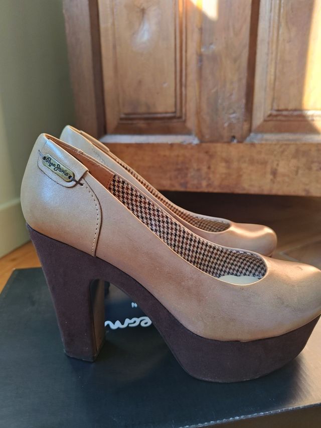 Zapatos Pepe Jeans piel ante plataforma