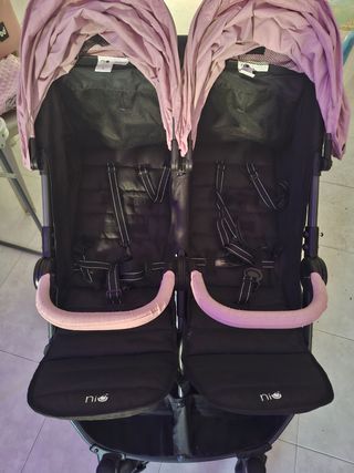 Carro gemelar niu vent twin rosa