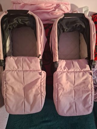 Carro gemelar niu vent twin rosa