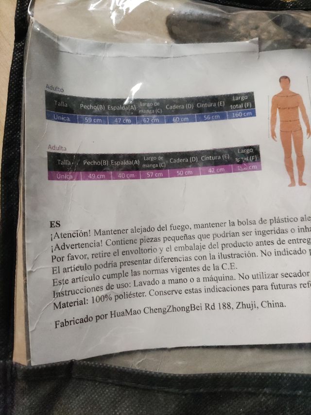 Disfraz adulto la muerte talla unica